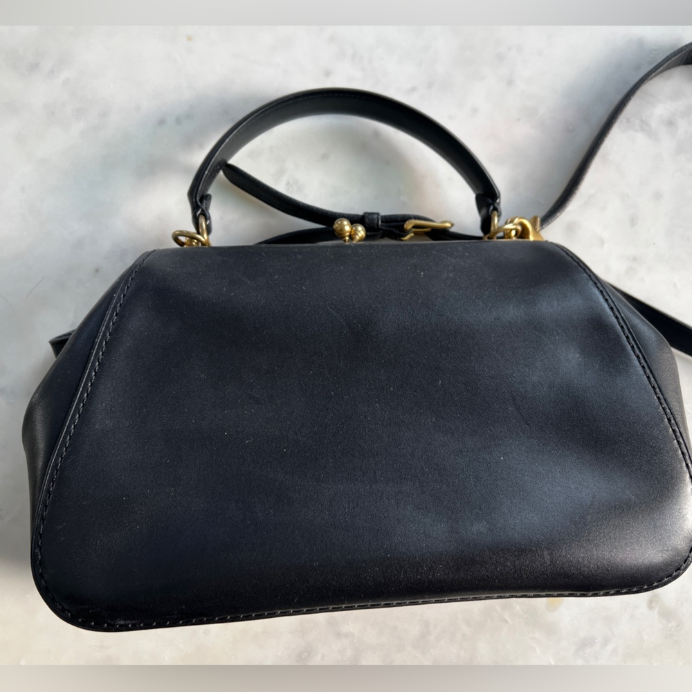 COACH 1941 Large Kisslock Frame black leather crossbody bag - Picture 8 of 16